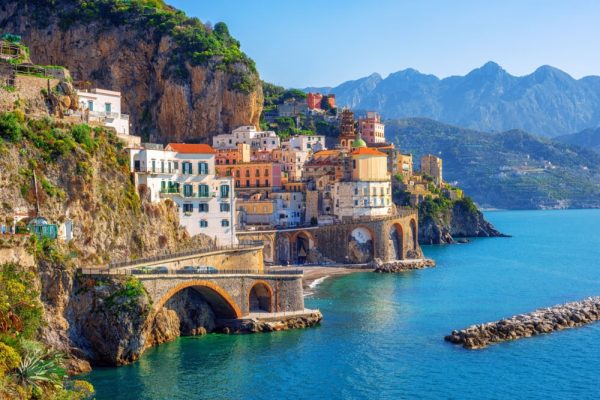Amalfi coast, Sorrento, Italy Atrani town by Amalfi on beautiful mediterranean Amalfi coast, Naples, Italy